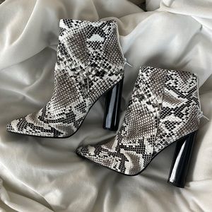Snake skin booties